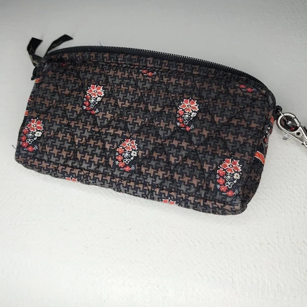 Vera Bradley Wallet 5x7" Houndstooth Brown purse accessory wristlet vintage - Picture 2 of 6